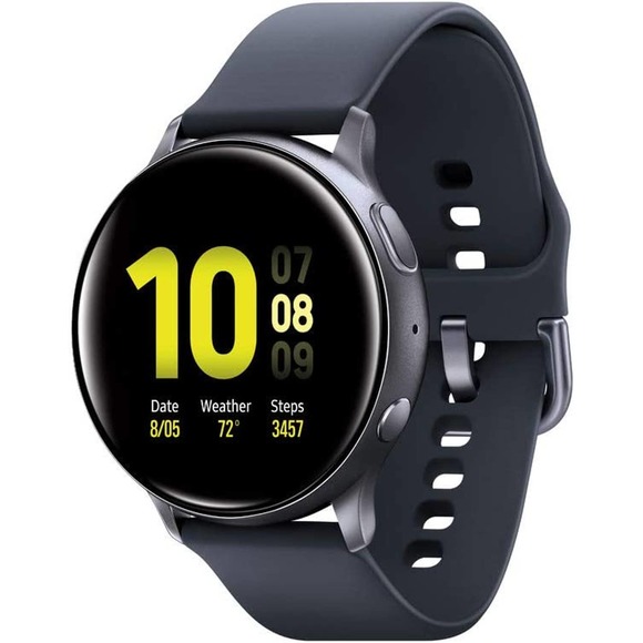Samsung - Galaxy Watch Active2 Smartwatch 44mm Aluminum - Aqua Black - Picture 1 of 7